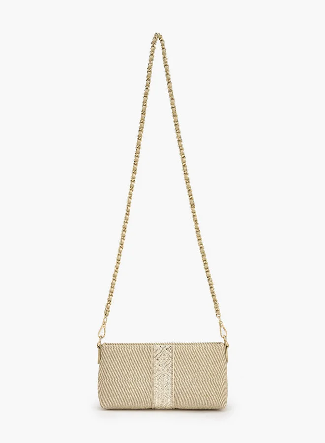 لو كونفورت Textured Crossbody Bag With Detachable Chain Strap